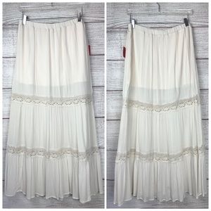 NWT Mossimo Bohemian Crochet Maxi Skirt
